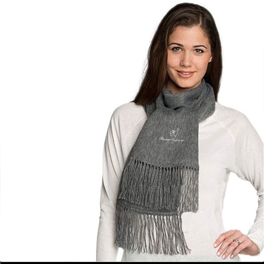 Grey Alpaca Wool Scarf made in Peru
